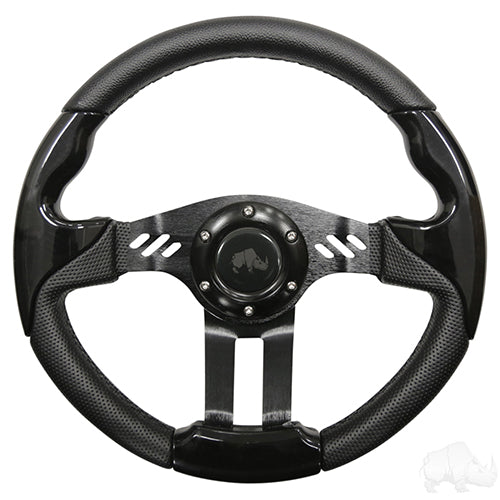 Steering Wheel, Aviator 5 Black Grip/Black Spokes 13