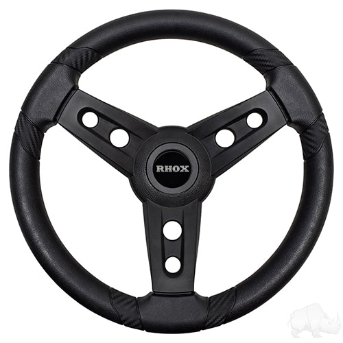 Lugana Steering Wheel, Black, Club Car E-Z-Go Hub