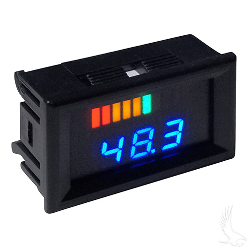 48 Volt Digital Voltage Display Charge Meter, Horizontal