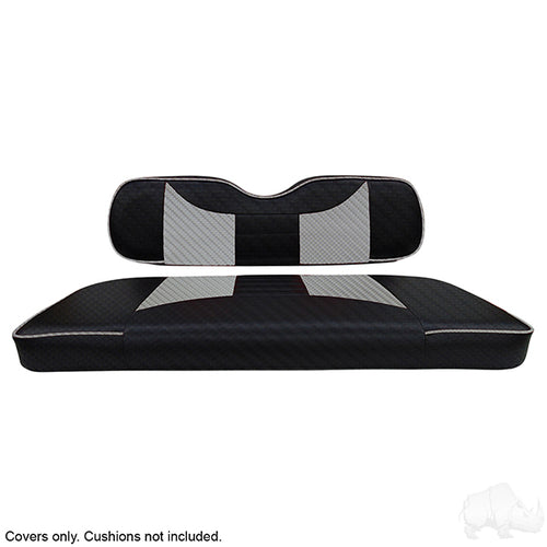 Cushion Set, Front Seat Sport Black/Silver, E-Z-Go TXT 14+