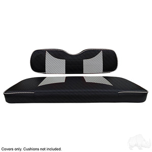 Cushion Set, Front Seat Sport Black/Silver, E-Z-Go TXT 14+