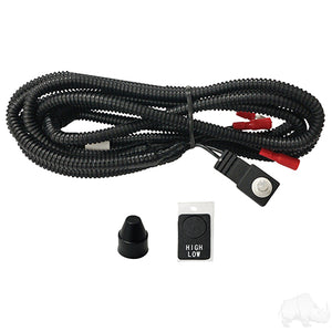 Wire Harness, High/Low Beam Push Button Control for RHOX LED Headlights