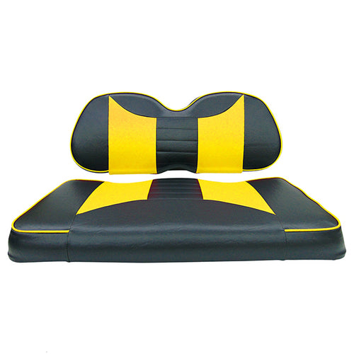 Seat Cover Set, Front Seat Rally Black/Yellow, Club Car Precedent