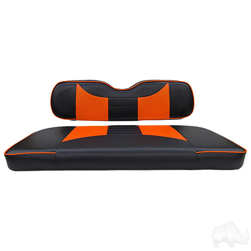 Cushion Set, Front Seat Rally Black/Orange, E-Z-Go TXT 96-13