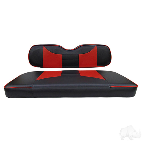 Cushion Set, Front Seat Rally Black/Red, E-Z-Go TXT 96-13