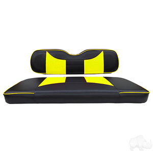 Cushion Set, Front Seat Rally Black/Yellow, E-Z-Go TXT 96-13