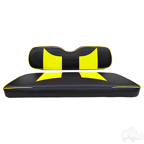 Cushion Set, Front Seat Rally Black/Yellow, E-Z-Go TXT 96-13