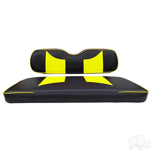 Cover Set, E-Z-Go TXT, RXV Front Seat, Rally Black/Yellow 96-13