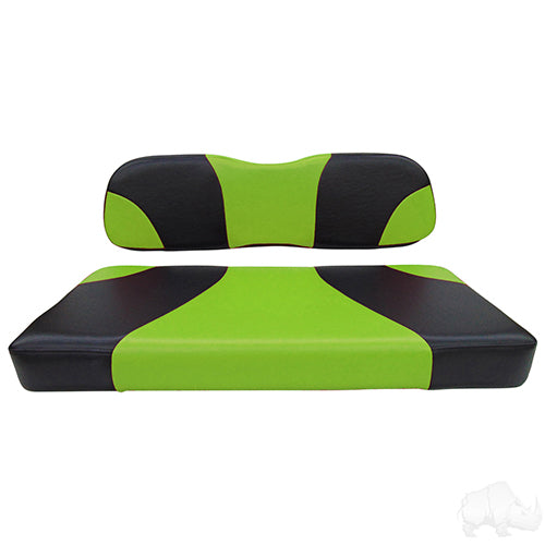 Cushion Set, Front Seat Sport Black/Green, Club Car DS