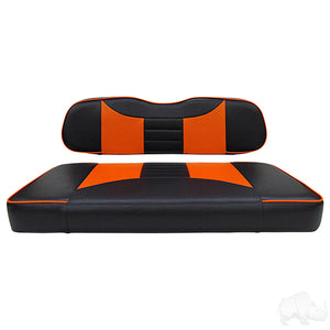 Cushion Set, Front Seat Rally Black/Orange, Club Car DS