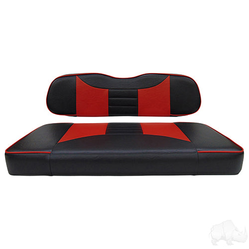 Cushion Set, Front Seat Rally Black/Red, Club Car DS