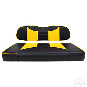 Cushion Set, Front Seat Rally Black/Yellow, Club Car DS