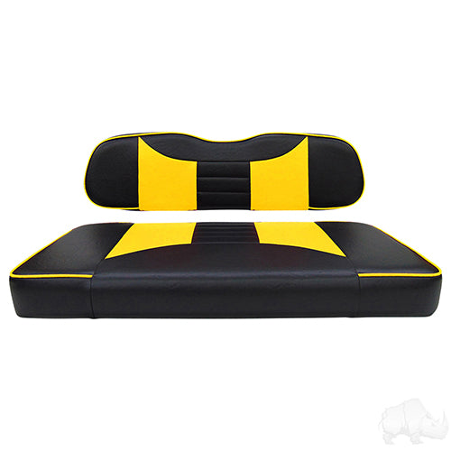 Cushion Set, Front Seat Rally Black/Yellow, Club Car DS