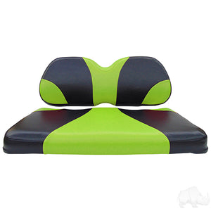 Cushion Set, Front Seat Sport Black/Green, Club Car Precedent