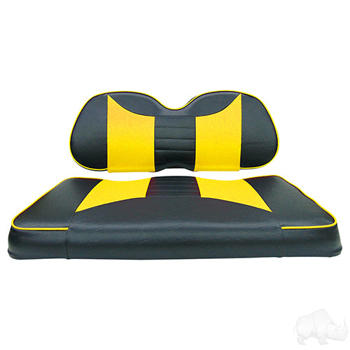 Cushion Set, Front Seat Rally Black/Yellow, Club Car Precedent