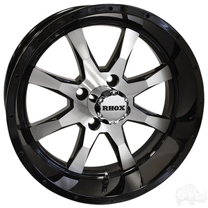 RHOX RX375, Machined with Gloss Black 15x6, ET-15