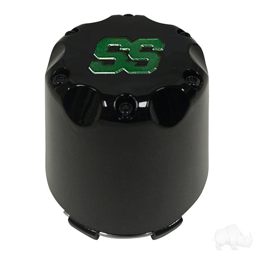 Center Cap, Black with Green SS