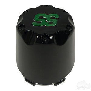 Center Cap, Black with Green SS